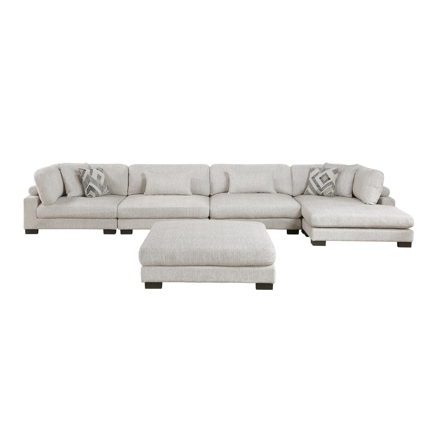 Homelegance Sectional Sofa in Beige with Reversible Chaise 9555BEG-5CR2ACVCOT