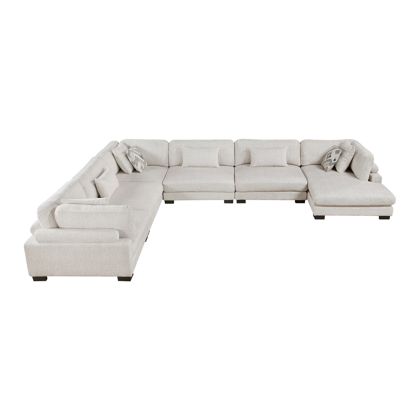 Homelegance Sectional Sofa in Beige with Reversible Chaise 9555BEG-62CR3ACVC