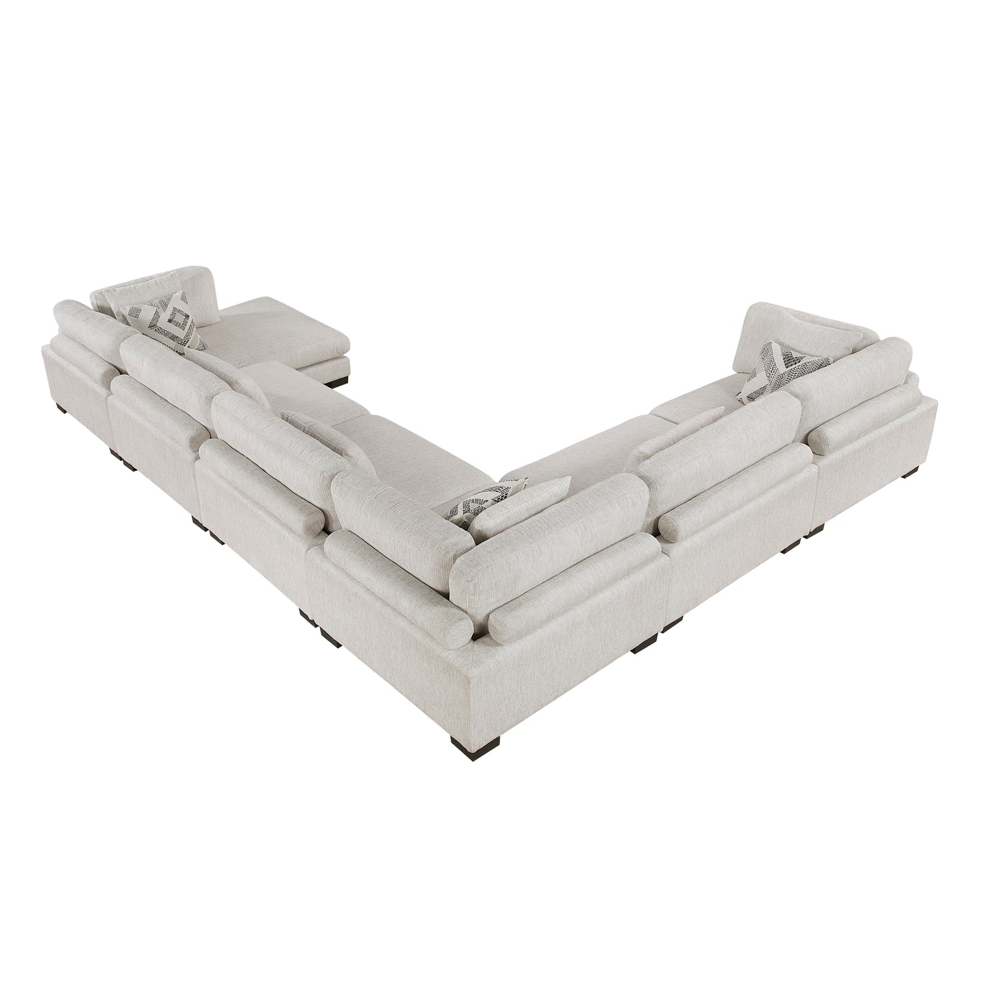 Homelegance Sectional Sofa in Beige with Reversible Chaise 9555BEG-62CR3ACVC