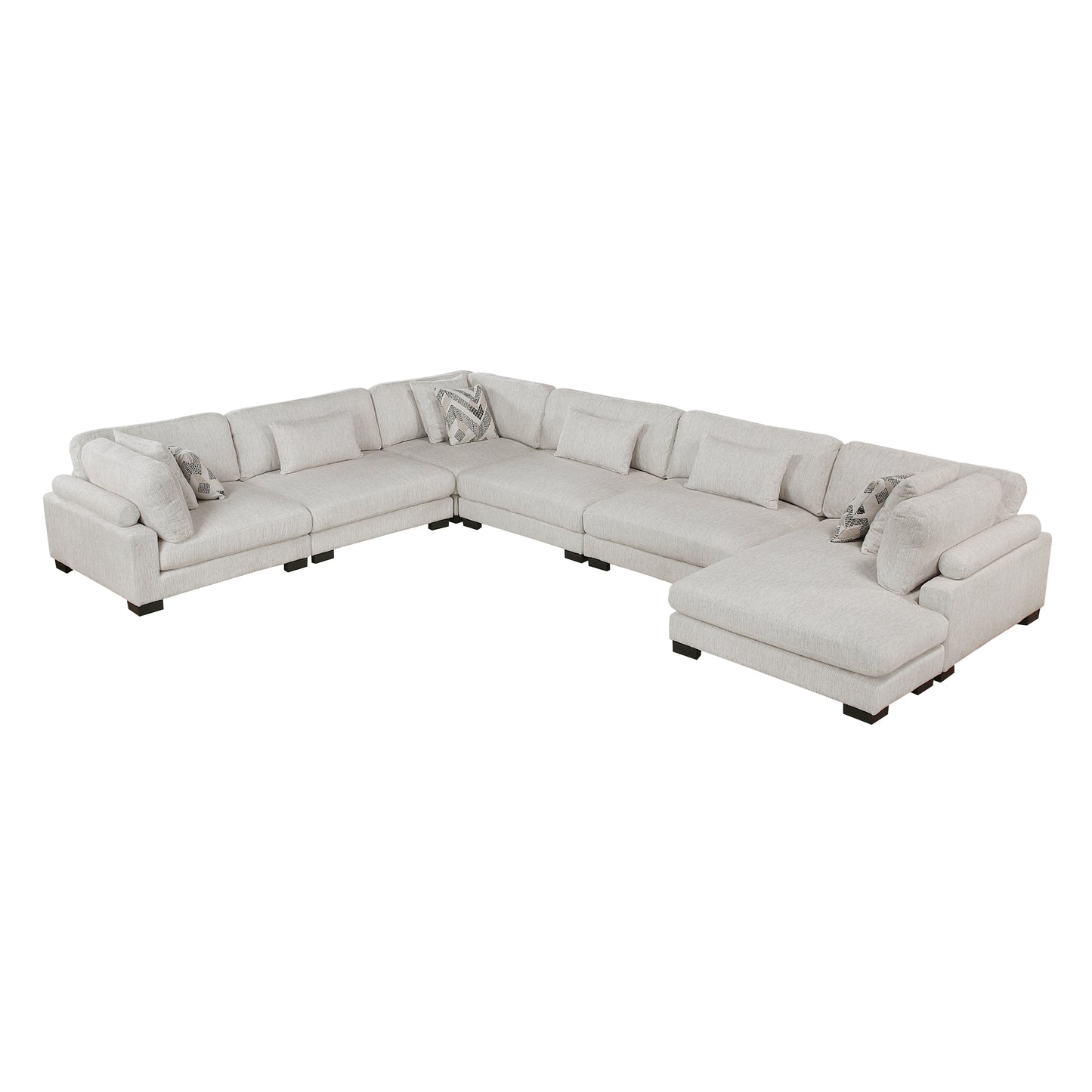 Homelegance Sectional Sofa in Beige with Reversible Chaise 9555BEG-62CR3ACVC