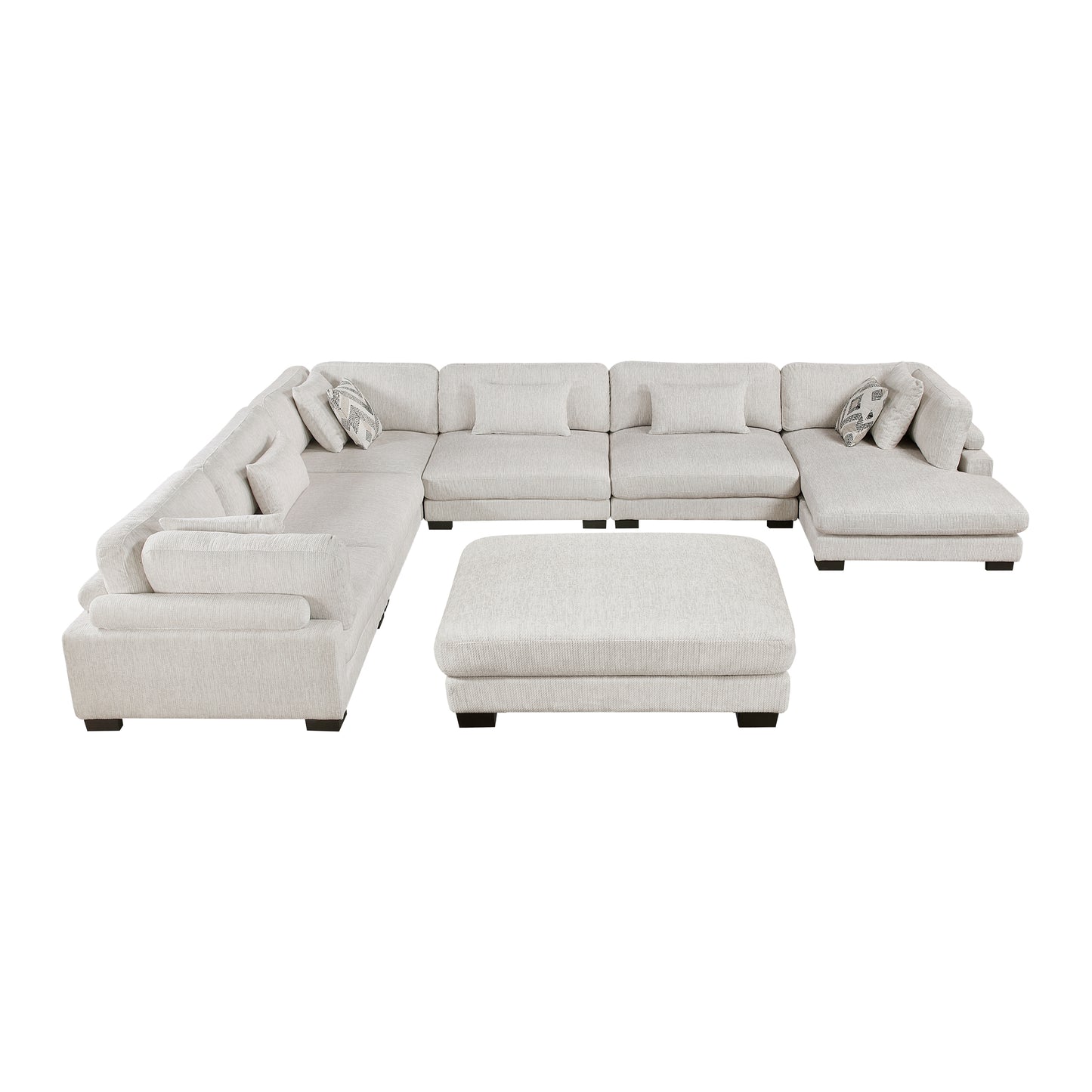 Homelegance Sectional Sofa in Beige with Reversible Chaise 9555BEG-72CR3ACVCOT