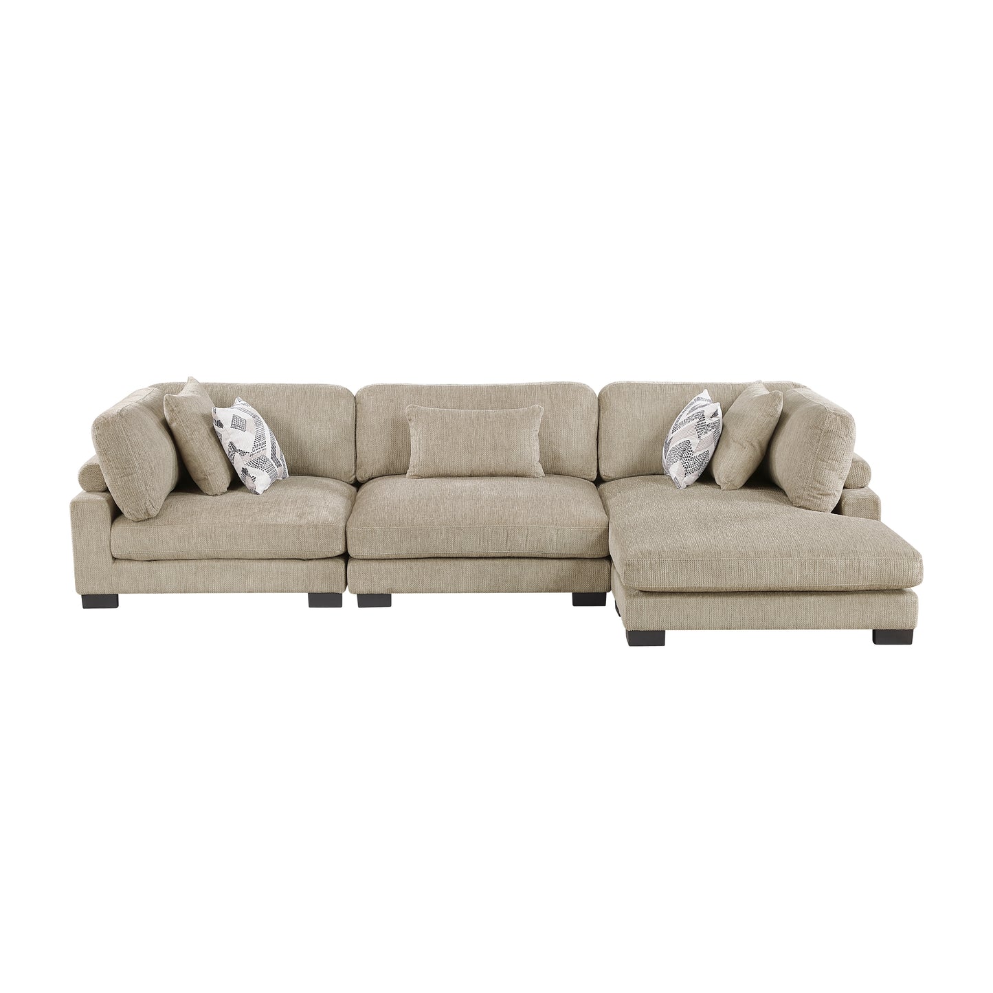 Homelegance 3-Piece Modular Sectional in Brown 9555BRW-3CRACVC