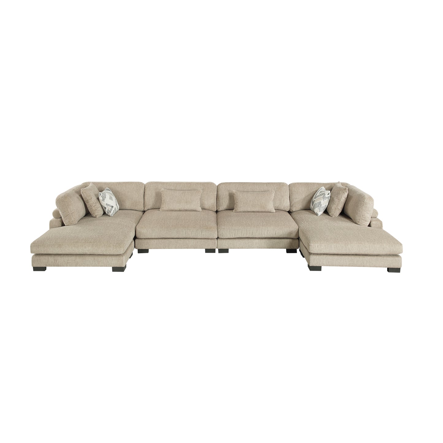 Homelegance Sectional Sofa in Brown and Beige 9555BRW-42AC2VC
