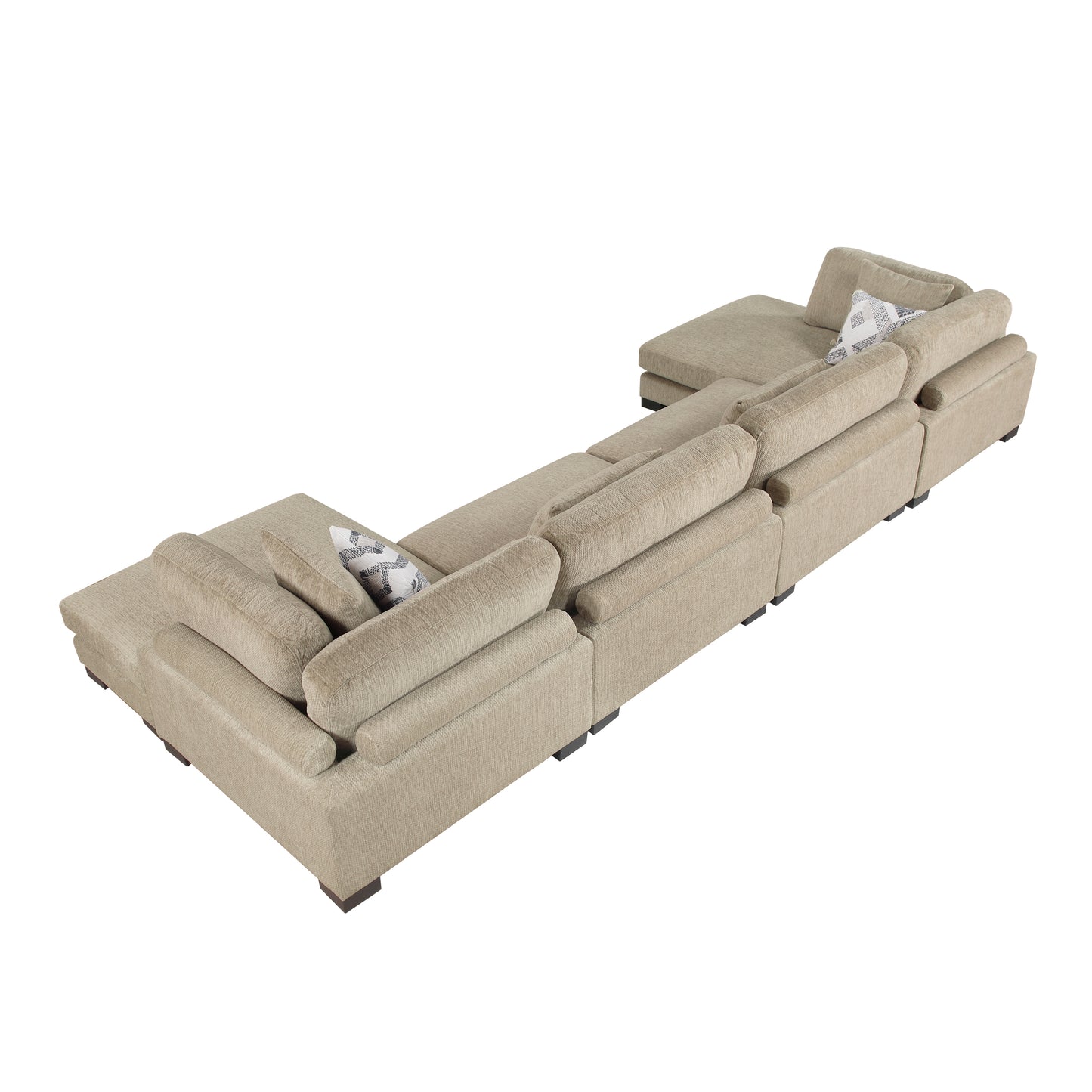 Homelegance Sectional Sofa in Brown and Beige 9555BRW-42AC2VC