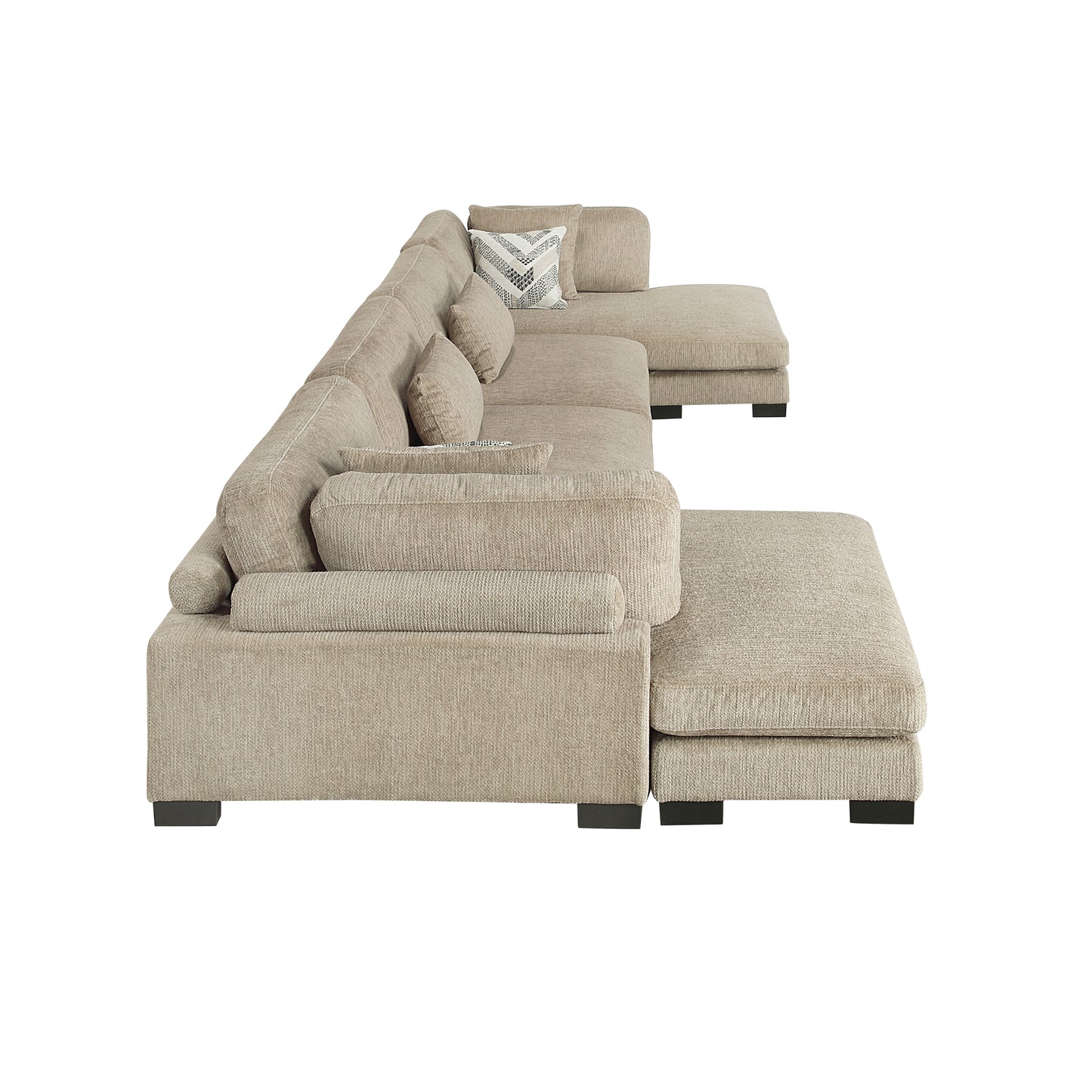 Homelegance Sectional Sofa in Brown and Beige 9555BRW-42AC2VC