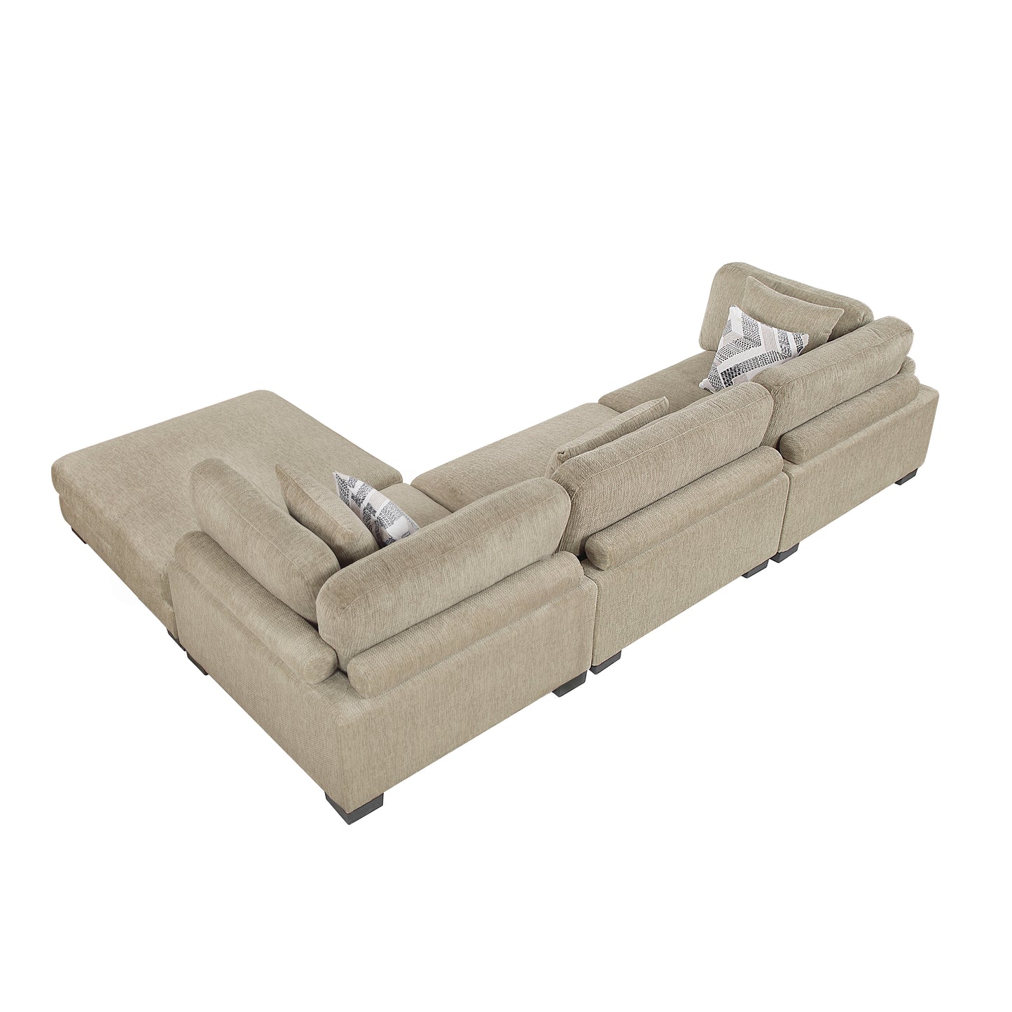 Homelegance Sectional Sofa in Brown and Cream 9555BRW-42CRACOT