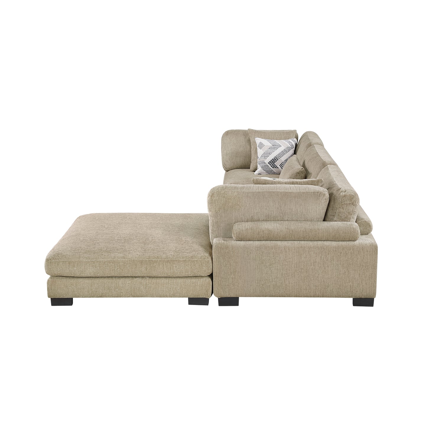 Homelegance Sectional Sofa in Brown and Cream 9555BRW-42CRACOT