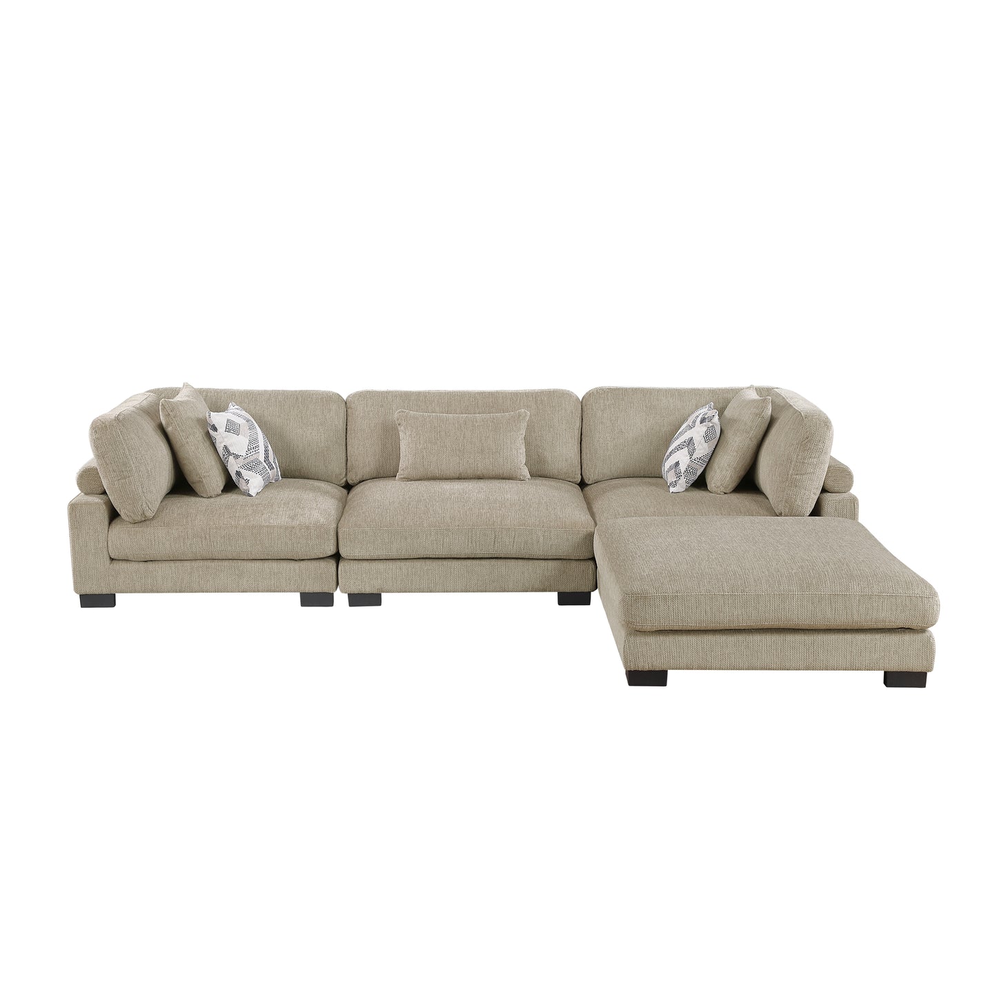 Homelegance Sectional Sofa in Brown and Cream 9555BRW-42CRACOT