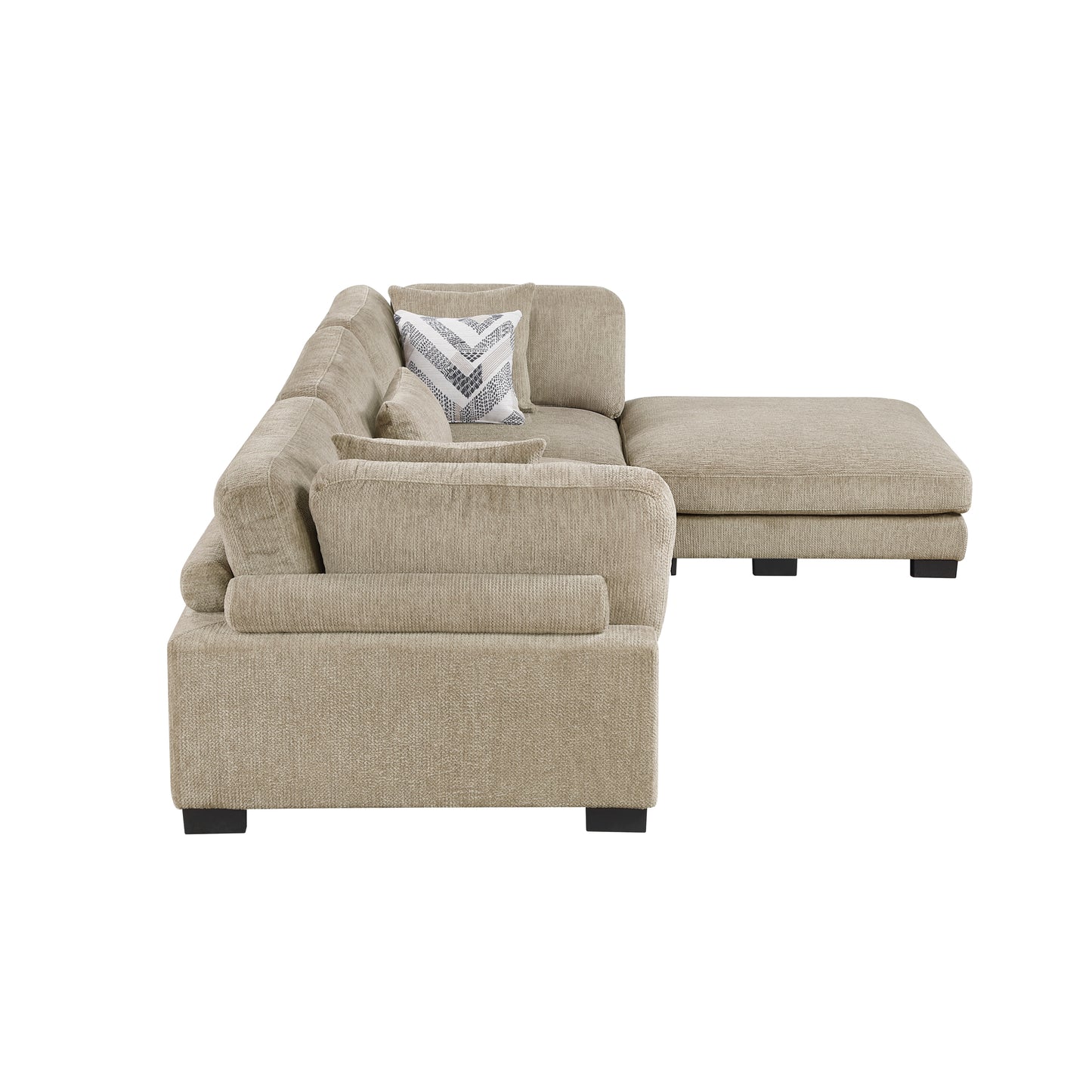 Homelegance Sectional Sofa in Brown and Cream 9555BRW-42CRACOT