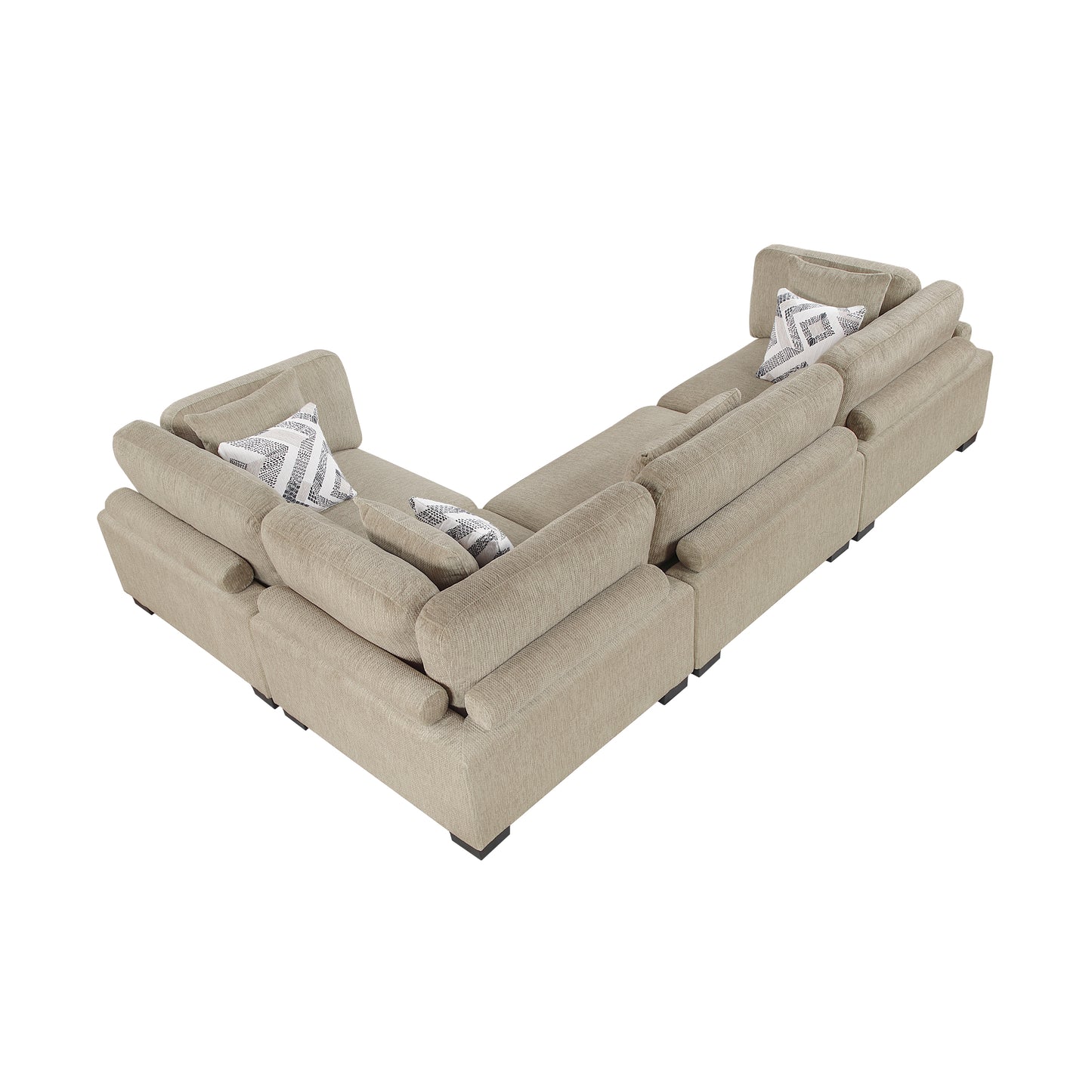 Homelegance Sectional Sofa in Brown with Cream Accent 9555BRW-43CRAC