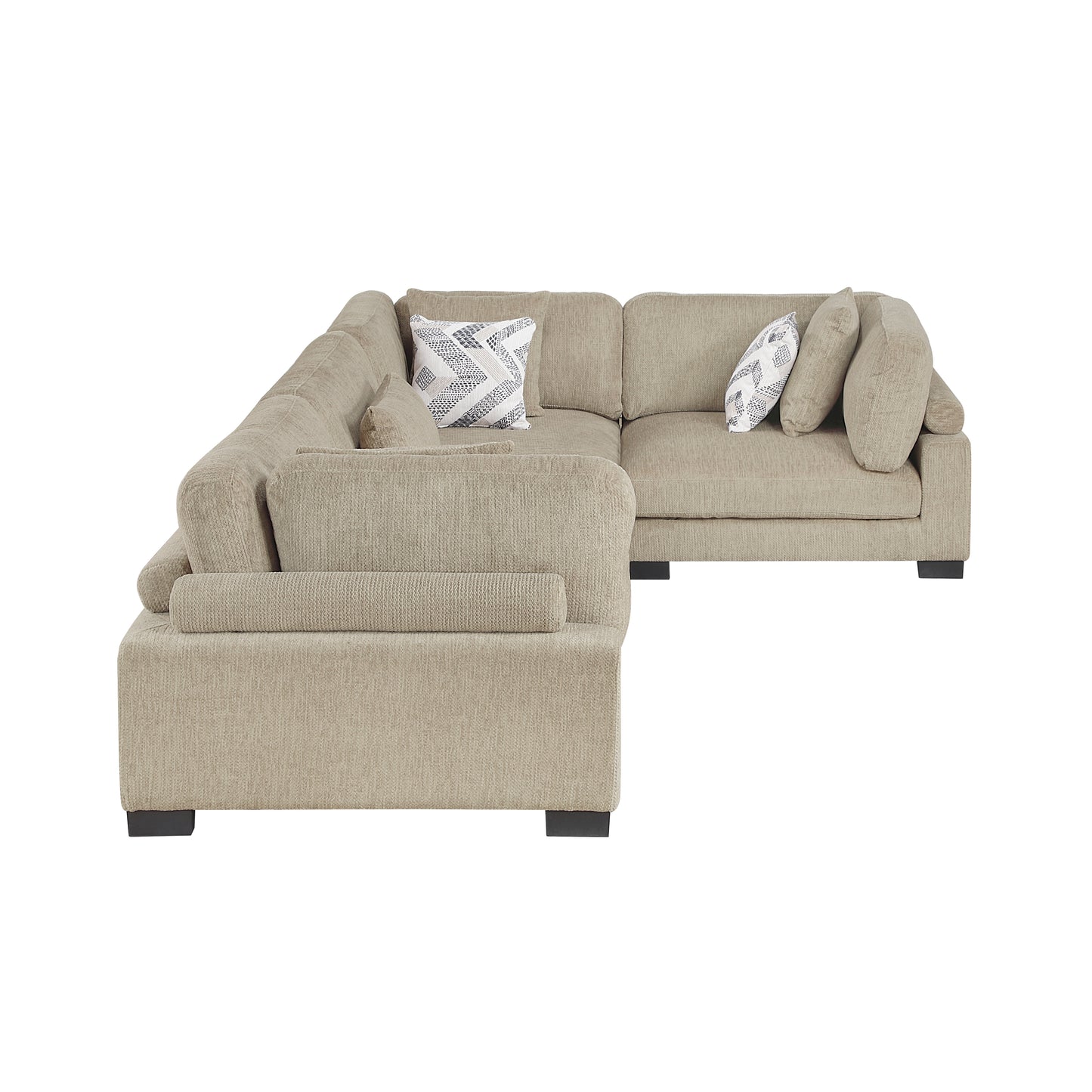 Homelegance Sectional Sofa in Brown with Cream Accent 9555BRW-43CRAC