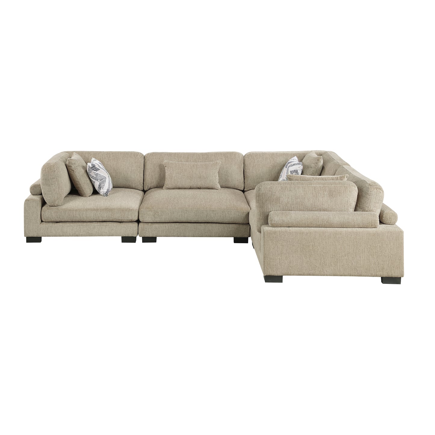 Homelegance Sectional Sofa in Brown with Cream Accent 9555BRW-43CRAC