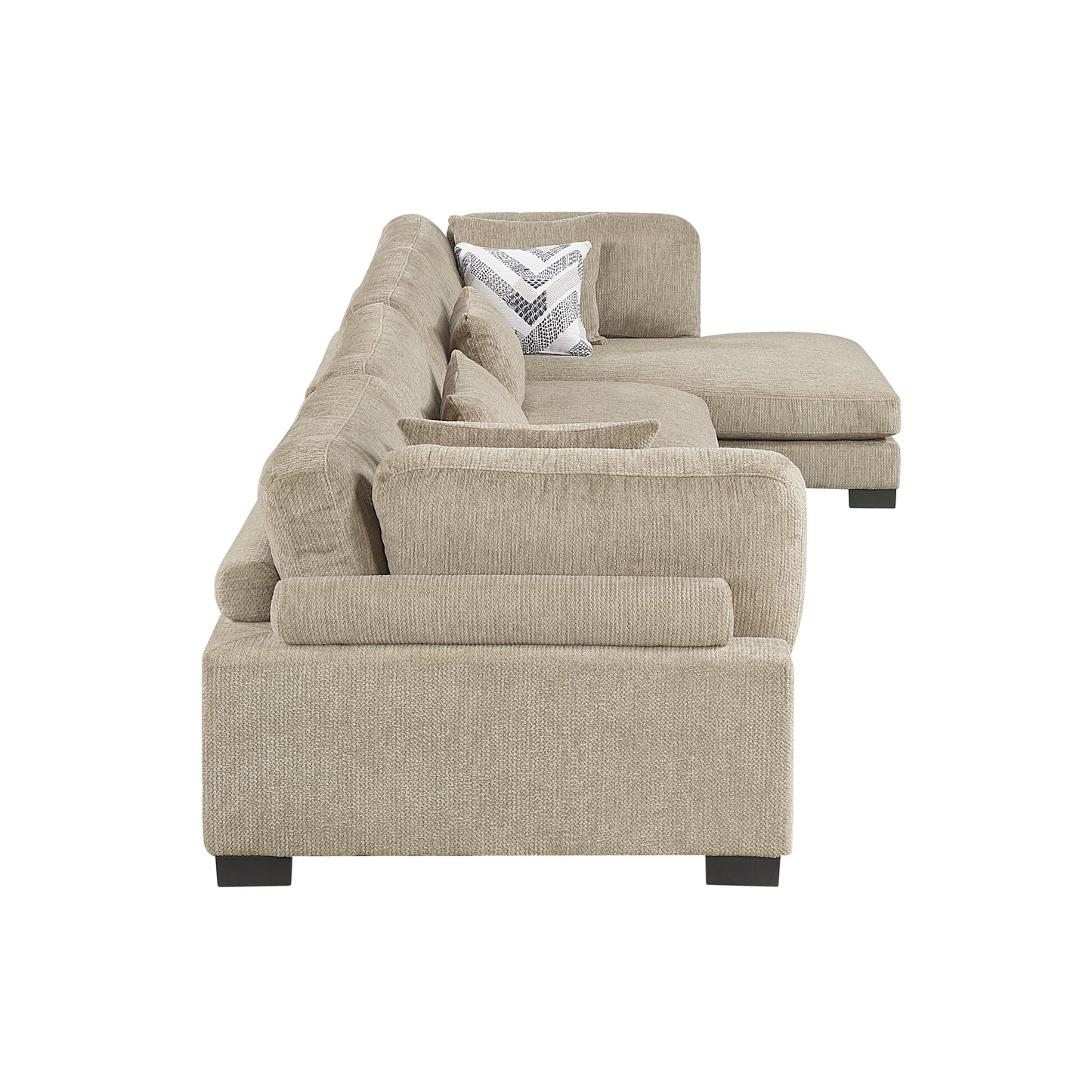 Homelegance Sectional Sofa in Brown with Cream Accent 9555BRW-4CR2ACVC