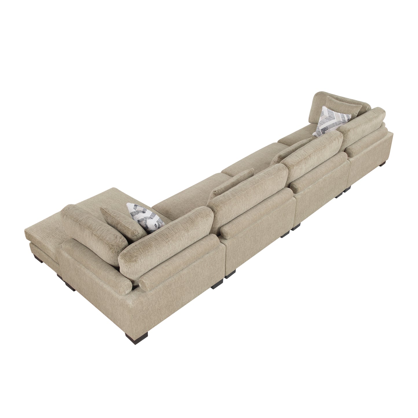 Homelegance Sectional Sofa in Brown with Cream Accent 9555BRW-4CR2ACVC