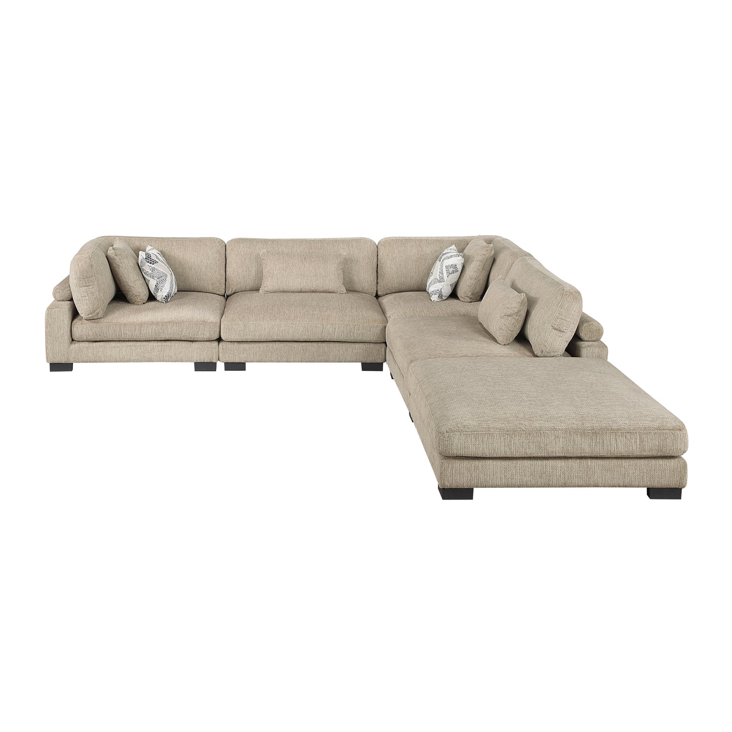 Homelegance Sectional Sofa in Brown with Cream Accent 9555BRW-52CR2ACOT