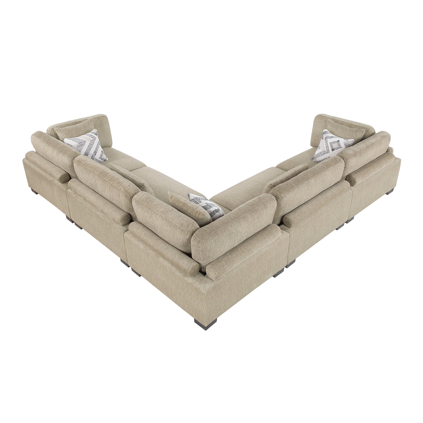 Homelegance Sectional Sofa in Brown with Cream Accent 9555BRW-53CR2AC