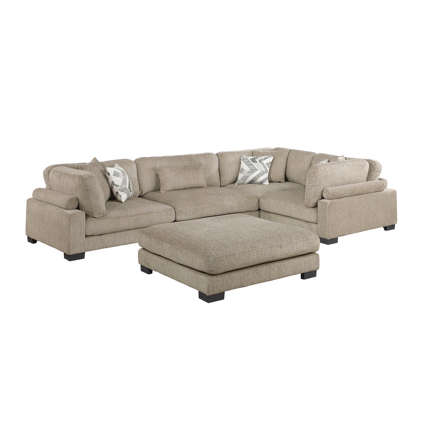 Homelegance Sectional Sofa in Brown and Cream 9555BRW-53CRACOT