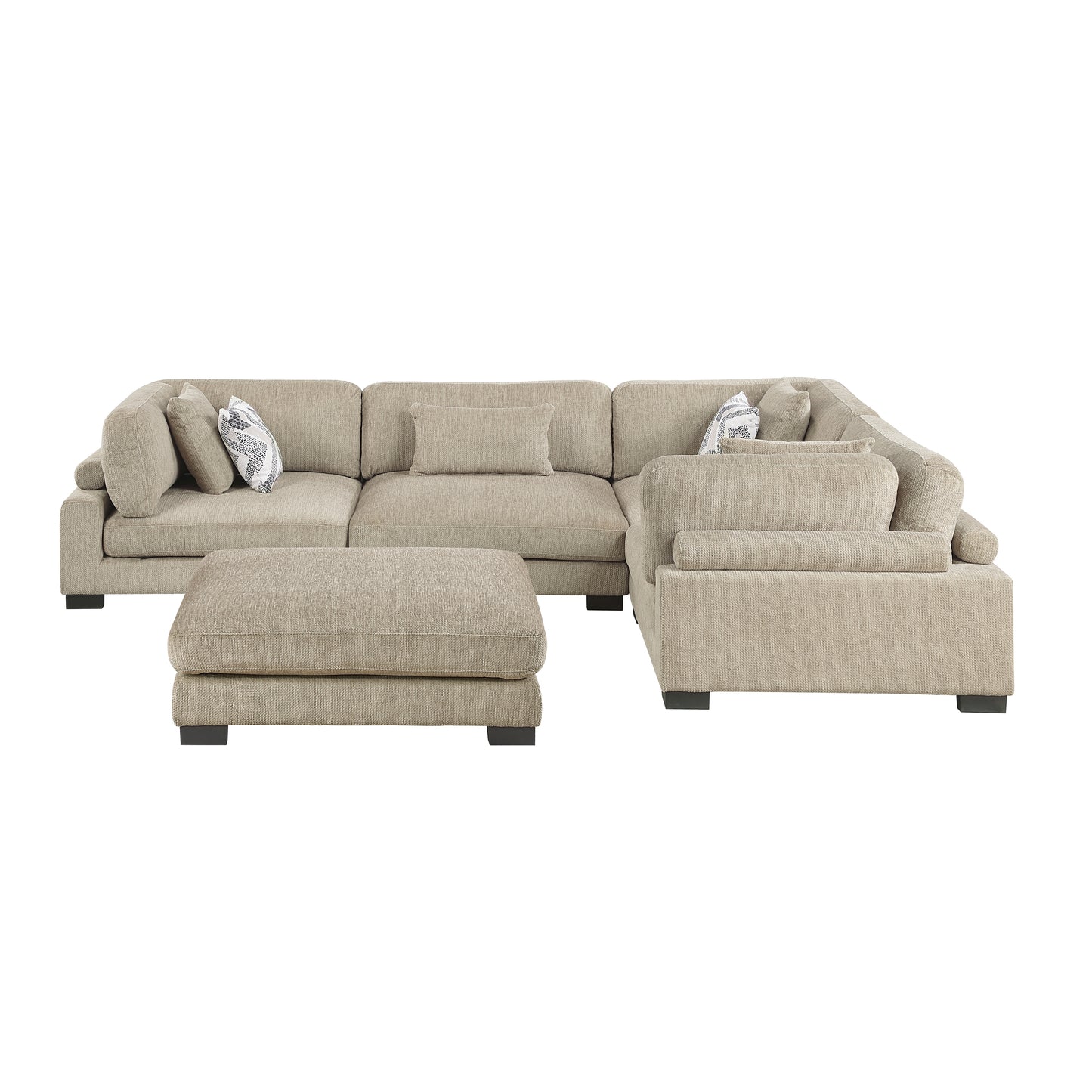 Homelegance Sectional Sofa in Brown and Cream 9555BRW-53CRACOT