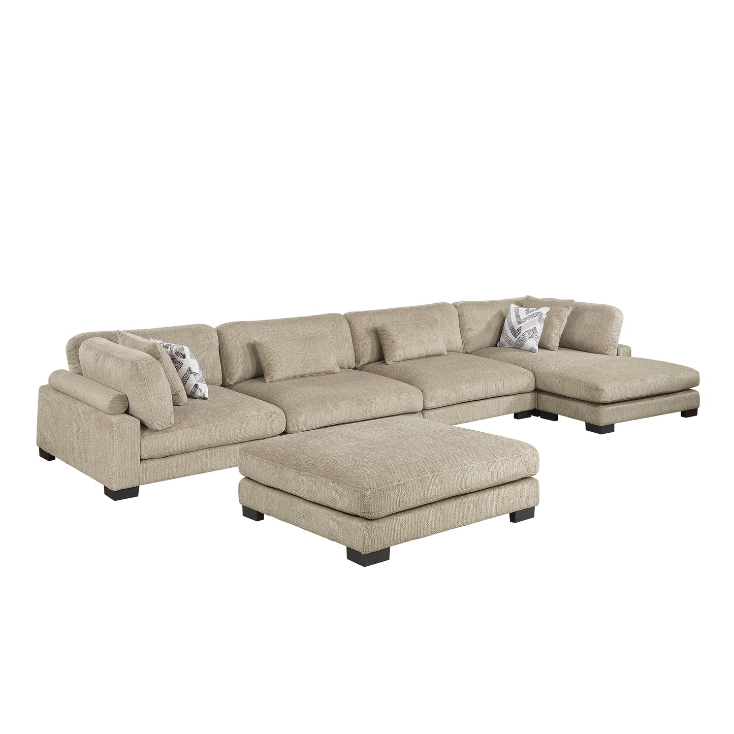 Homelegance Sectional Sofa in Brown with Contemporary Design 9555BRW-5CR2ACVCOT