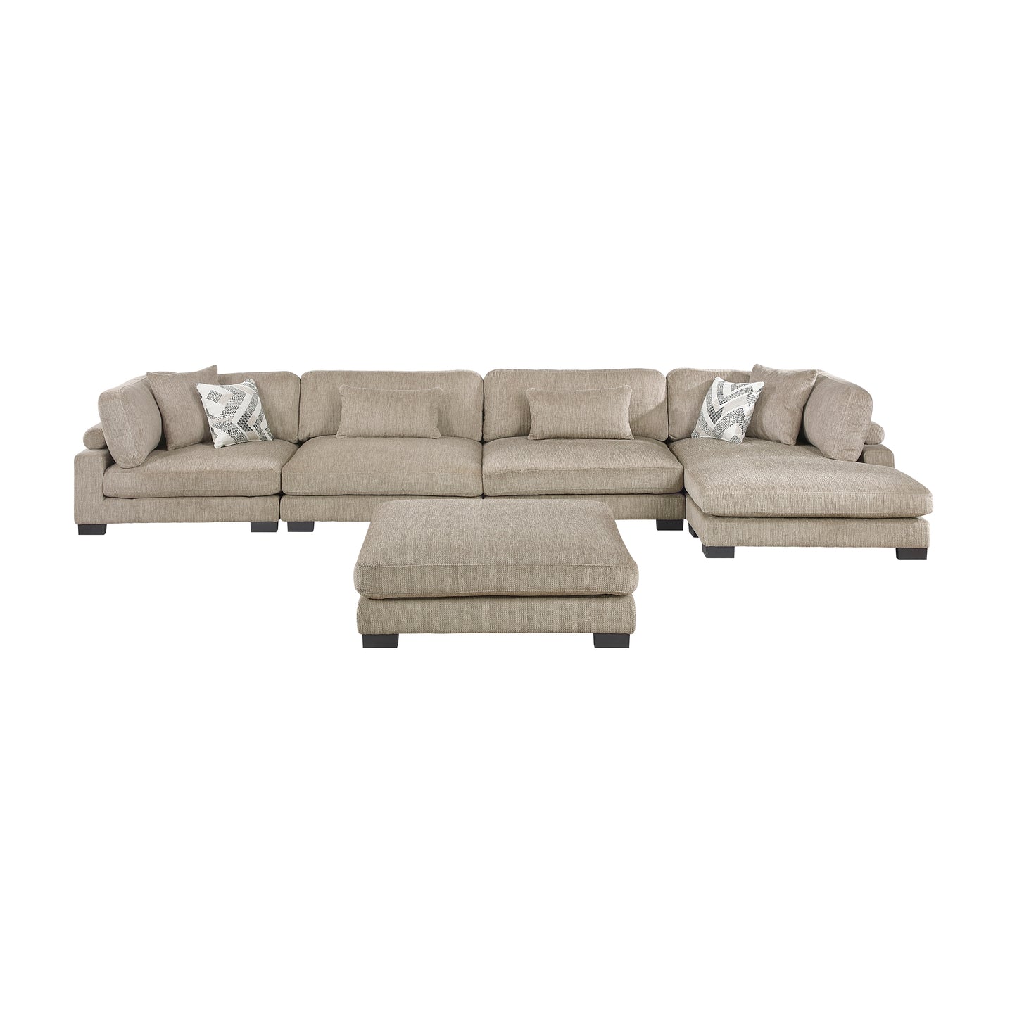 Homelegance Sectional Sofa in Brown with Contemporary Design 9555BRW-5CR2ACVCOT