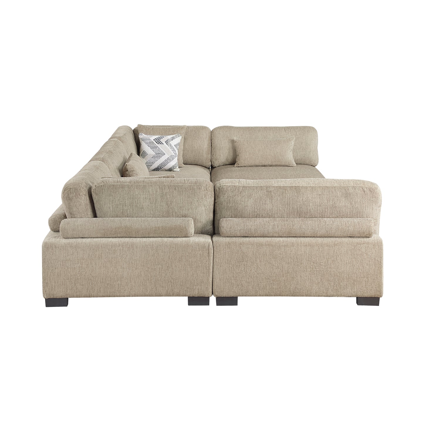 Homelegance Sectional Sofa in Brown with Cream Accent 9555BRW-62CR3ACOT