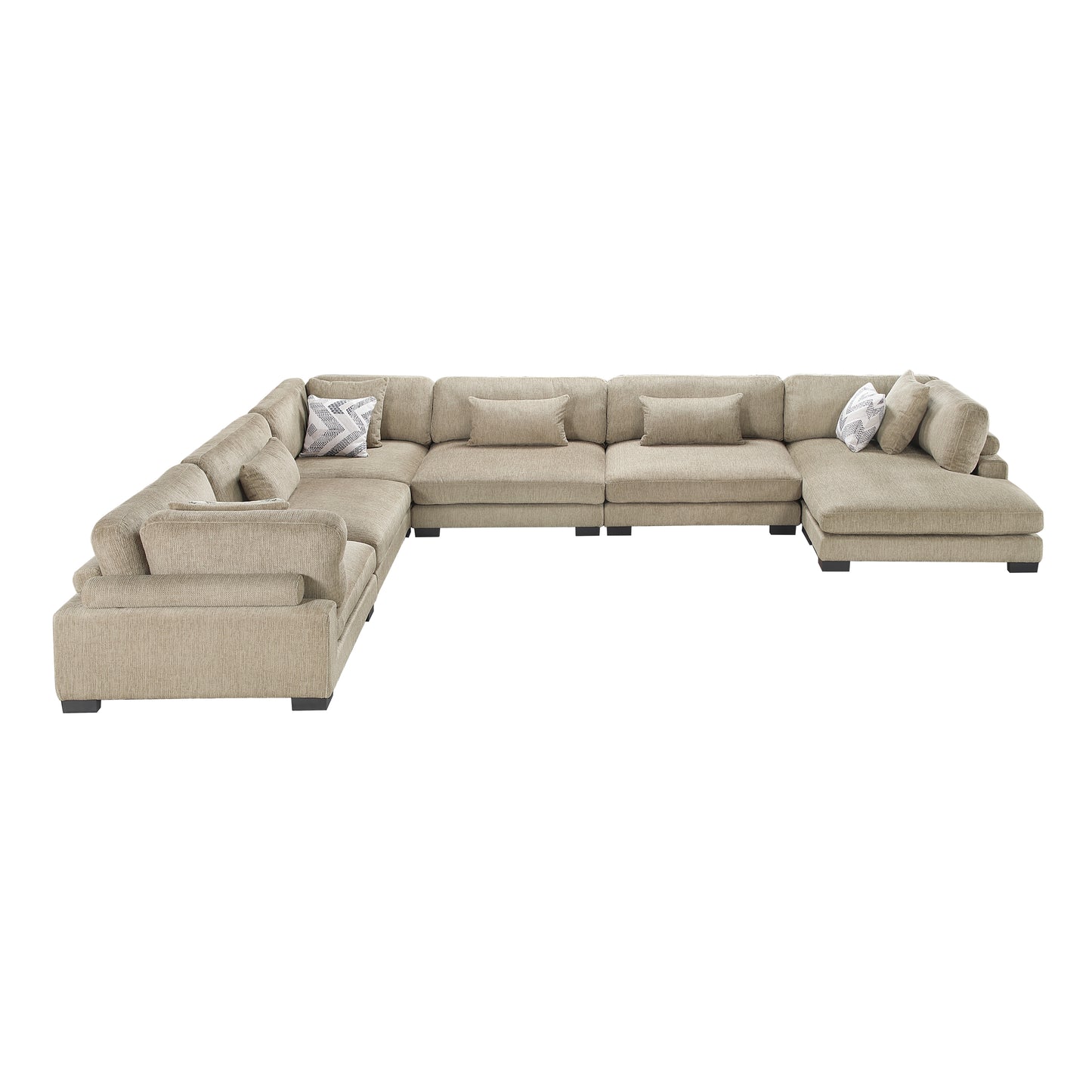 Homelegance Sectional Sofa in Brown with Cream Accent 9555BRW-62CR3ACVC