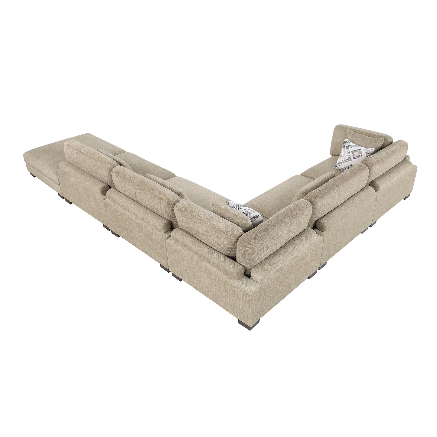 Homelegance Sectional Sofa in Brown with Cream Accent 9555BRW-62CR3ACOT
