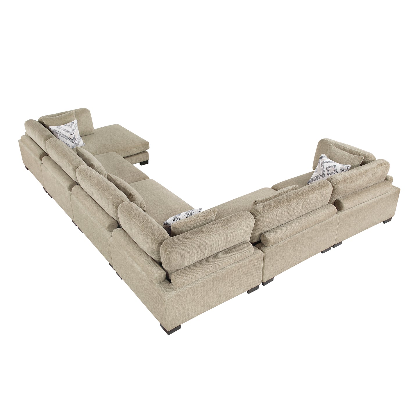 Homelegance Sectional Sofa in Brown with Cream Accent 9555BRW-62CR3ACVC