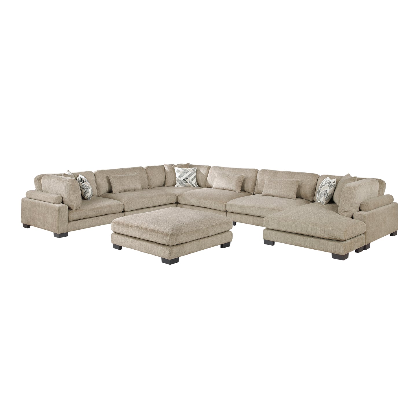 Homelegance Sectional Sofa Brown Leather 9555BRW-72CR3ACVCOT
