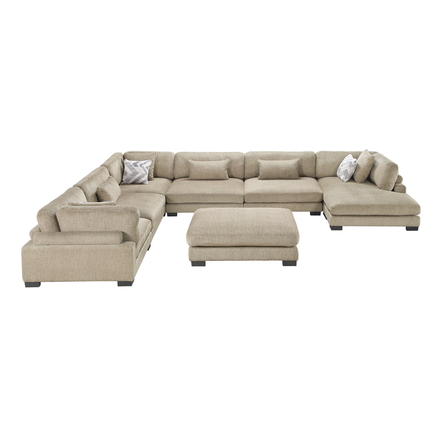 Homelegance Sectional Sofa Brown Leather 9555BRW-72CR3ACVCOT