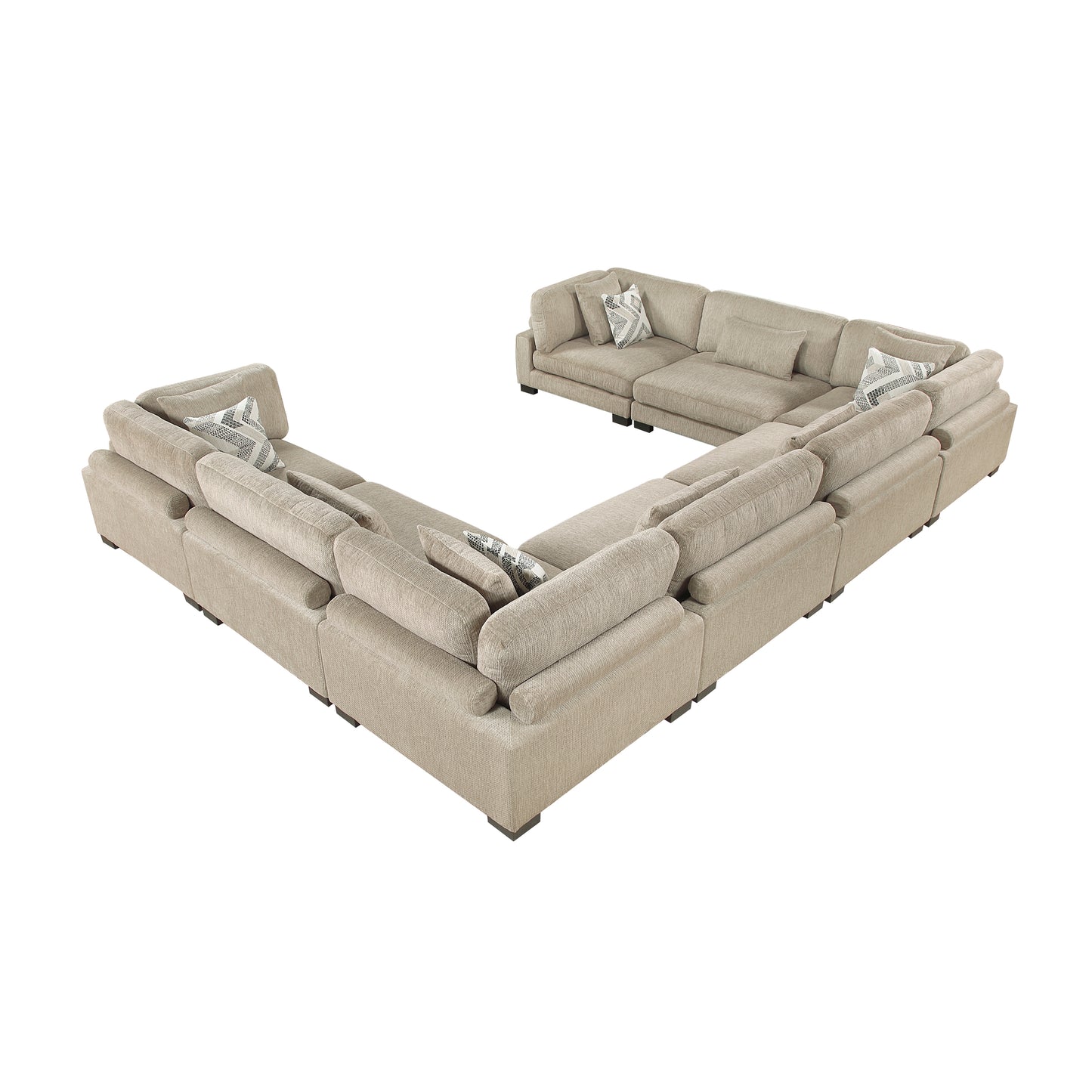 Homelegance Sectional Sofa Brown with Cream Accent 9555BRW-84CR4AC
