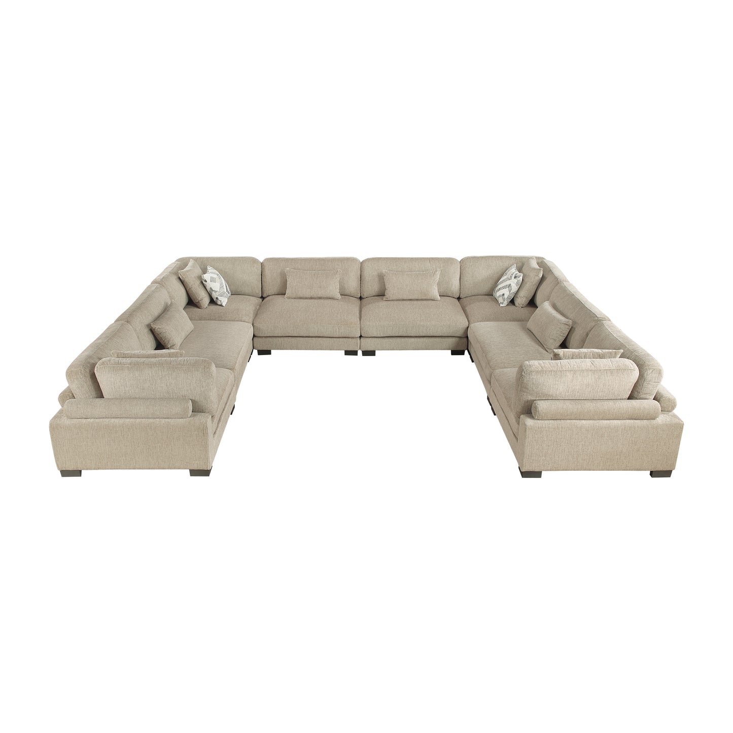 Homelegance Sectional Sofa Brown with Cream Accent 9555BRW-84CR4AC