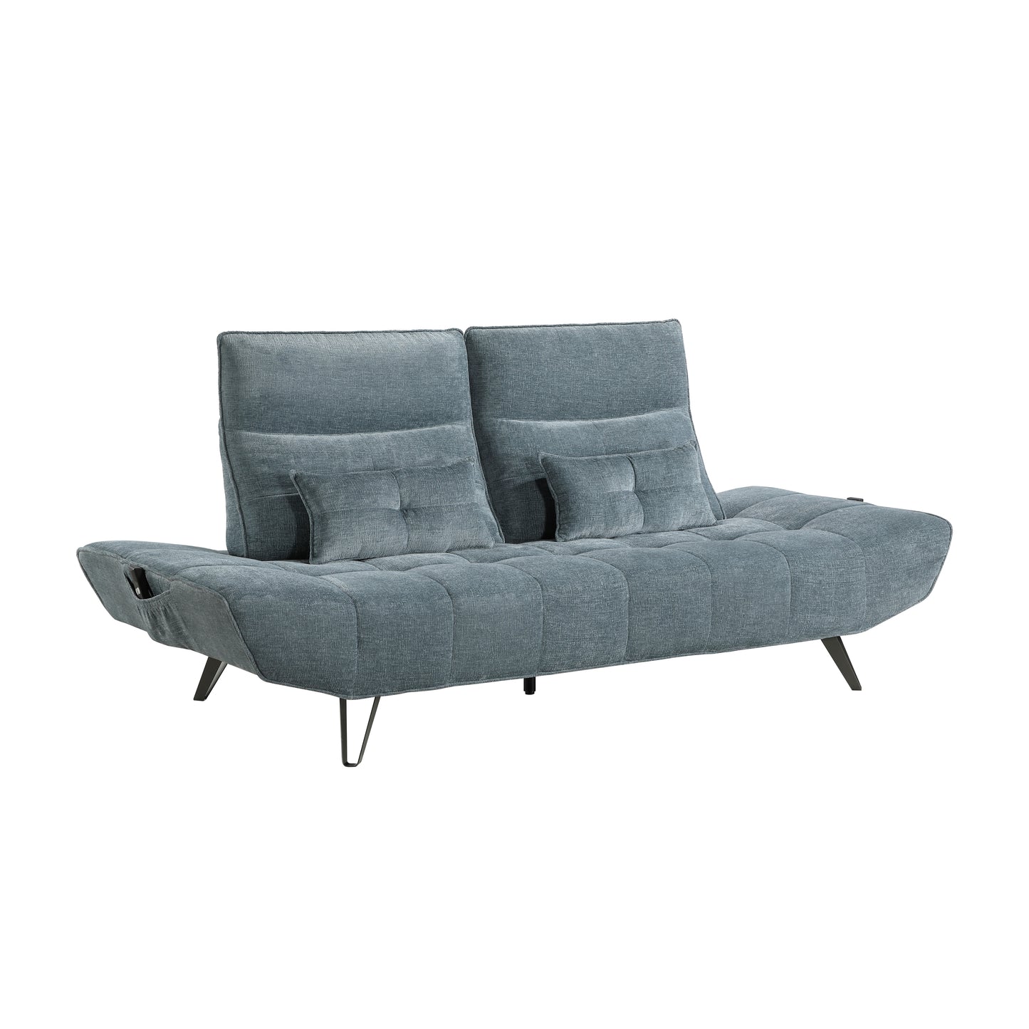 Homelegance Quonsett Blue Chenille Sectional Sofa with Adjustable Headrests 9556BUE-3PW