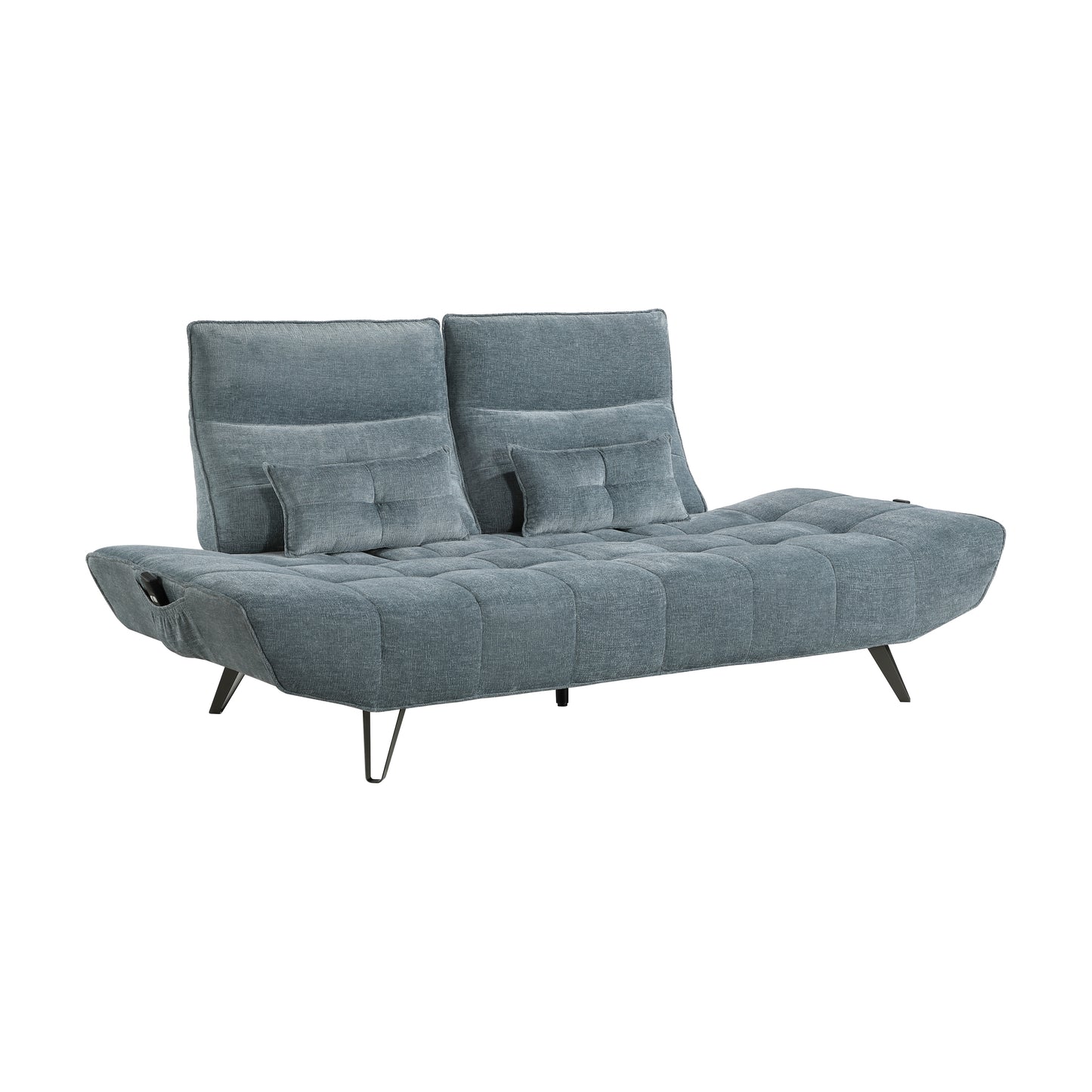 Homelegance Quonsett Blue Chenille Sectional Sofa with Adjustable Headrests 9556BUE-3PW