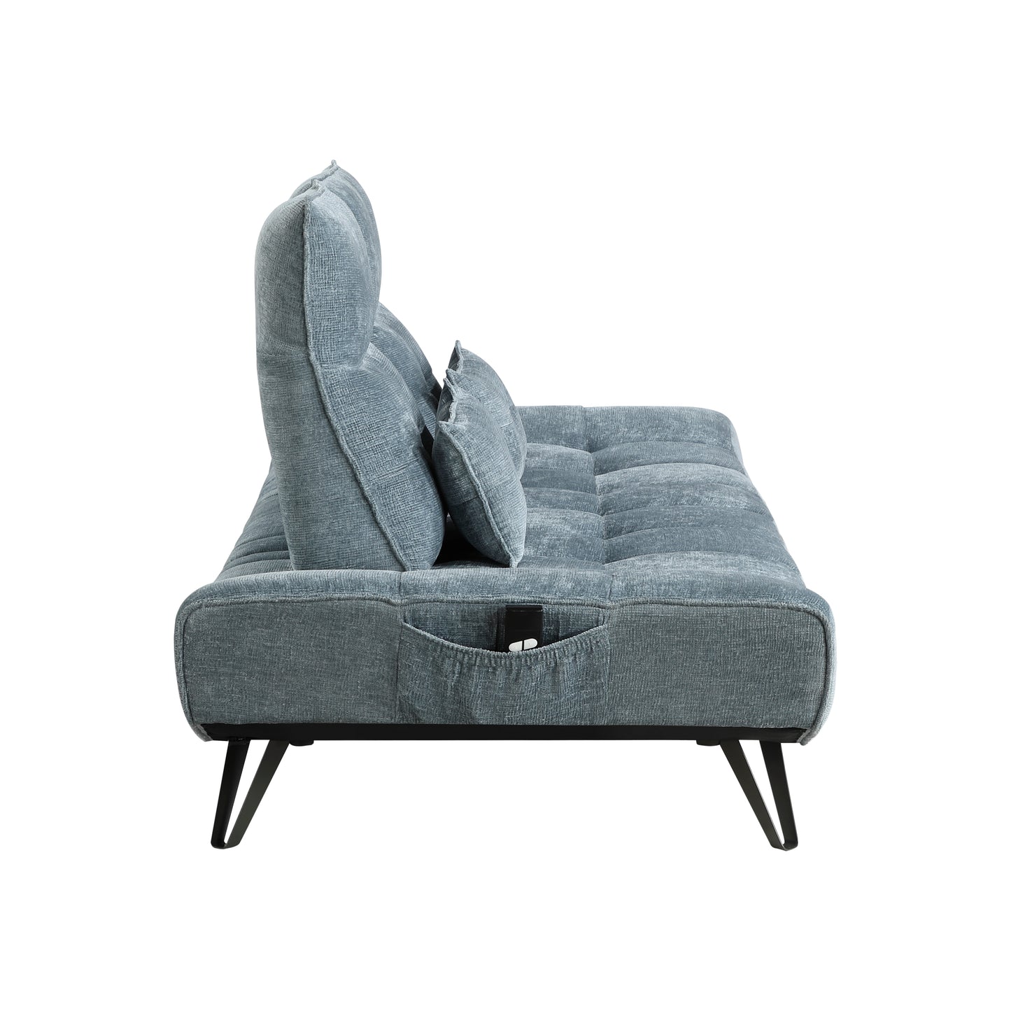 Homelegance Quonsett Blue Chenille Sectional Sofa with Adjustable Headrests 9556BUE-3PW