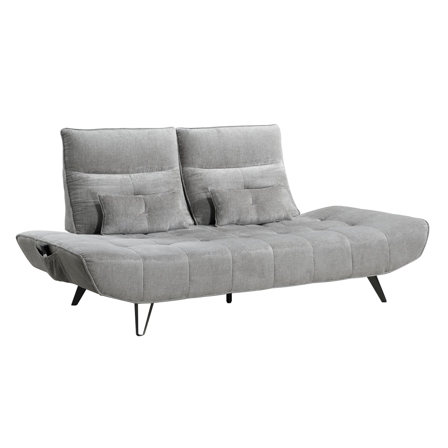 Homelegance Quonsett Gray Chenille Sectional Sofa with Adjustable Headrests 9556GRY-3PW