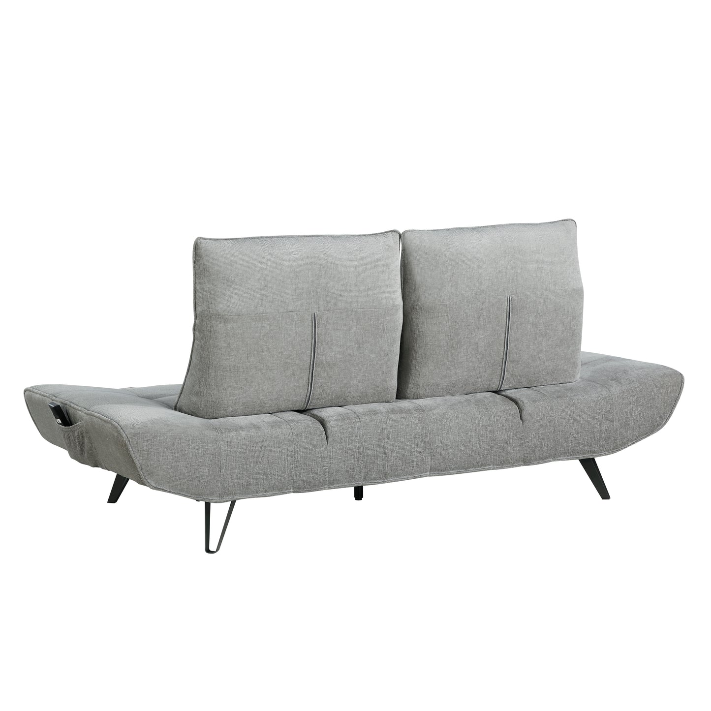 Homelegance Quonsett Gray Chenille Sectional Sofa with Adjustable Headrests 9556GRY-3PW