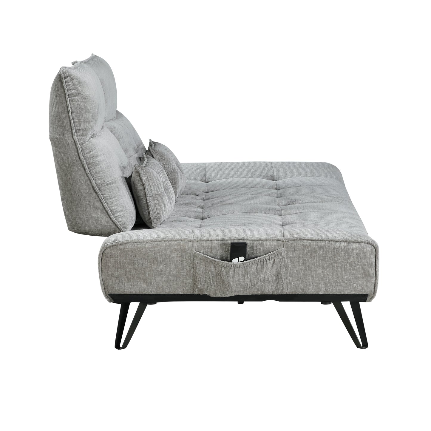 Homelegance Quonsett Gray Chenille Sectional Sofa with Adjustable Headrests 9556GRY-3PW