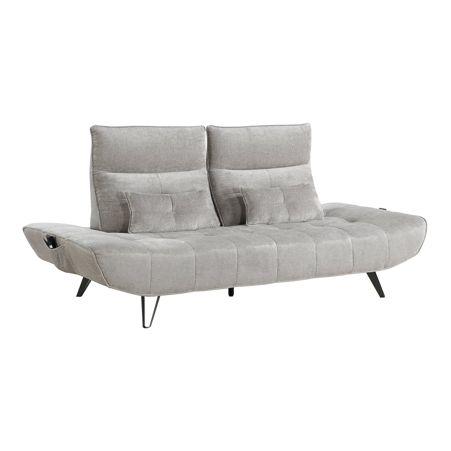Homelegance Quonsett Light Gray Chenille Sectional Sofa with Adjustable Features 9556LGY-3PW