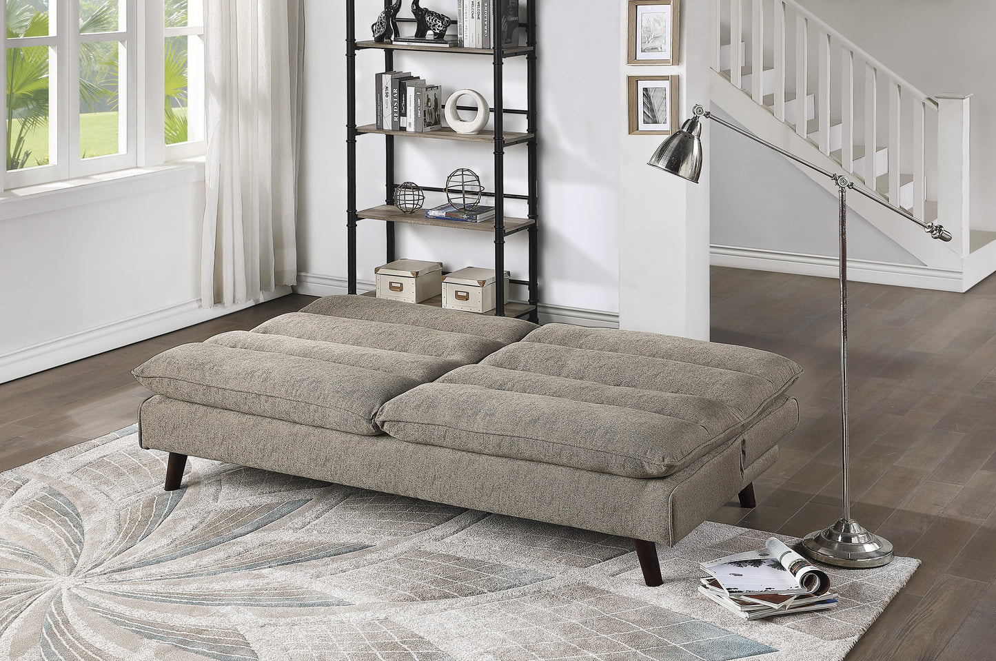 Homelegance Mackay Futton in Textured Brown Fabric 9560BR-3CL