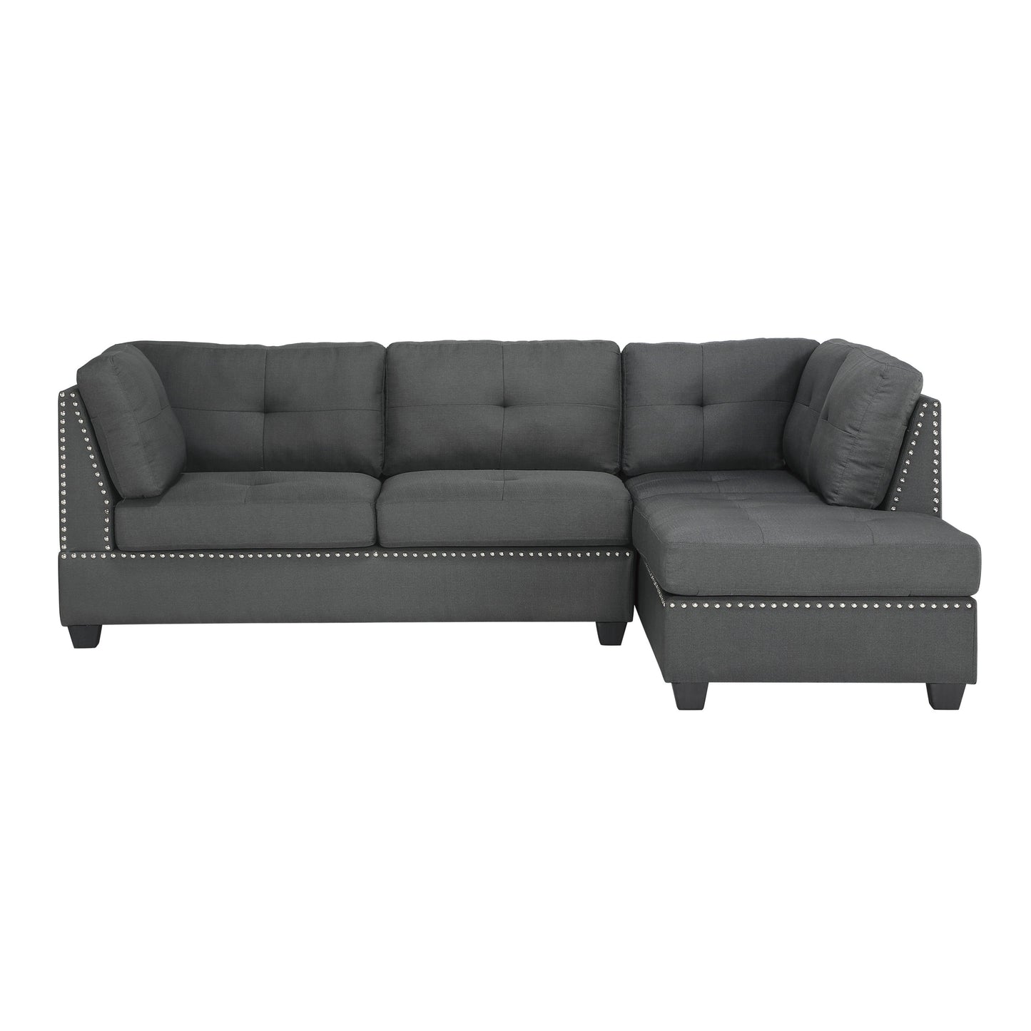 Homelegance Dasha Dark Gray Sectional Sofa with Right Chaise 9566DG-SC