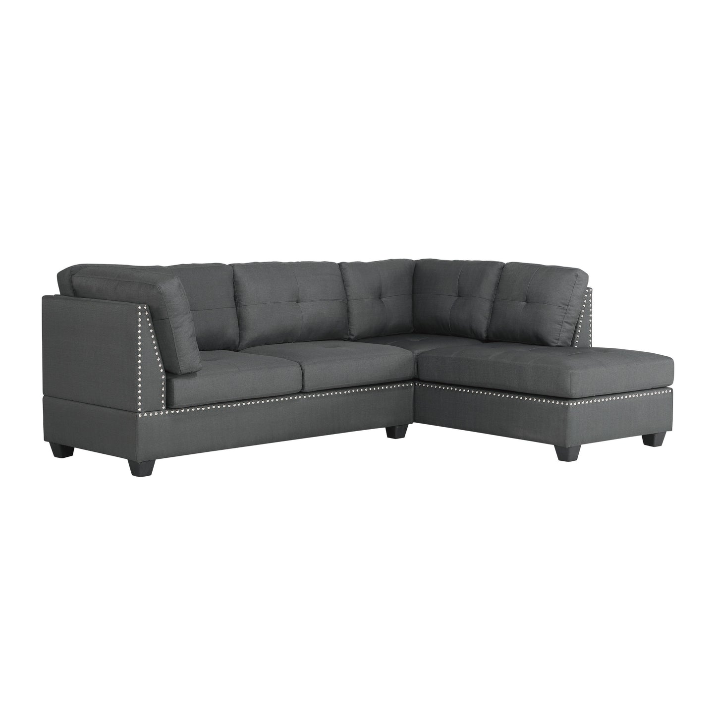 Homelegance Dasha Dark Gray Sectional Sofa with Right Chaise 9566DG-SC