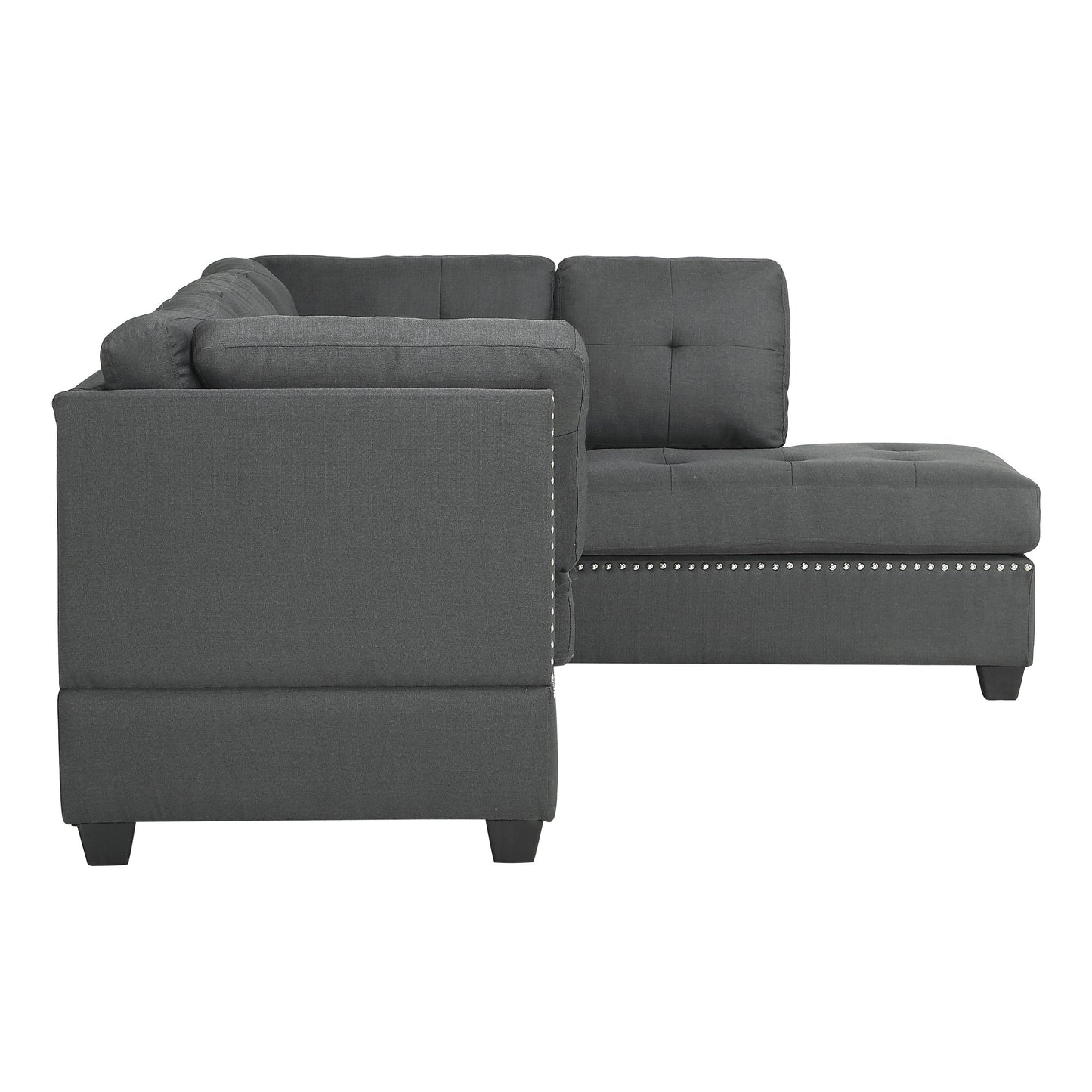 Homelegance Dasha Dark Gray Sectional Sofa with Right Chaise 9566DG-SC