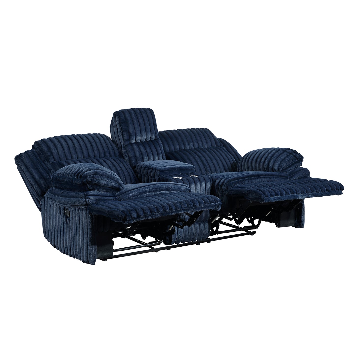 Homelegance Loveseat Reclining in Blue Fabric 9577BU-2