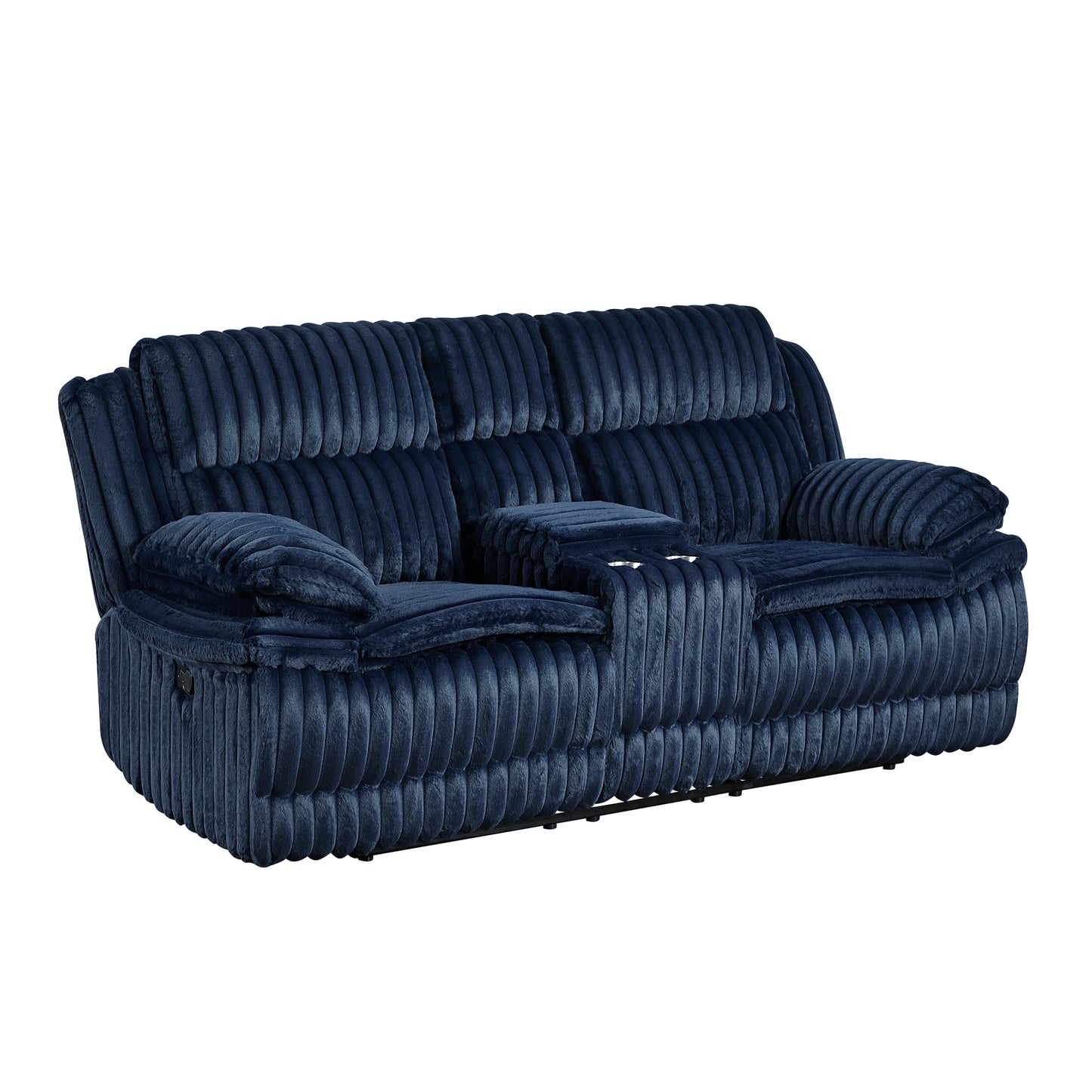 Homelegance Loveseat Reclining in Blue Fabric 9577BU-2