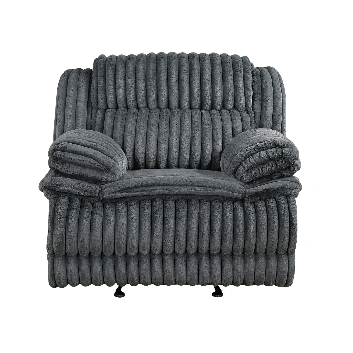 Homelegance Glider Recliner Chair in Dark Gray Fabric 9577DG-1
