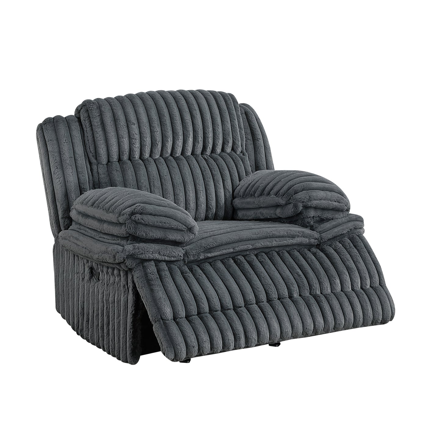 Homelegance Glider Recliner Chair in Dark Gray Fabric 9577DG-1