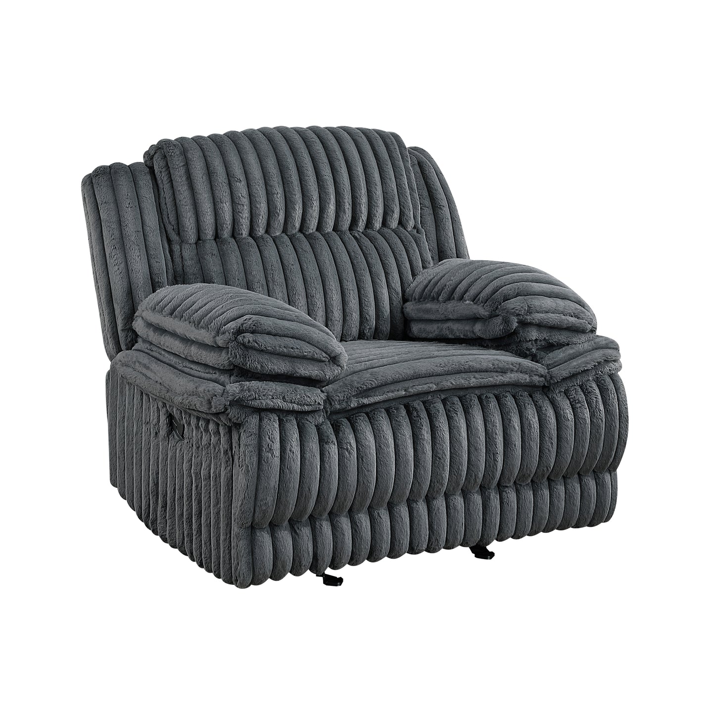 Homelegance Glider Recliner Chair in Dark Gray Fabric 9577DG-1