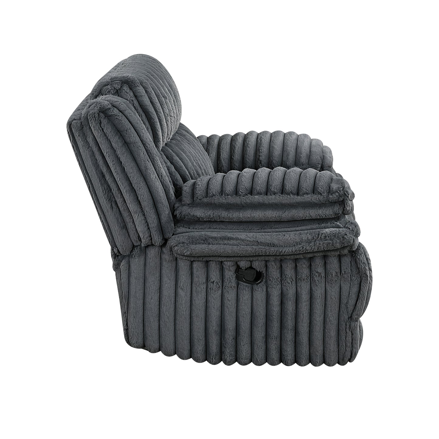 Homelegance Glider Recliner Chair in Dark Gray Fabric 9577DG-1