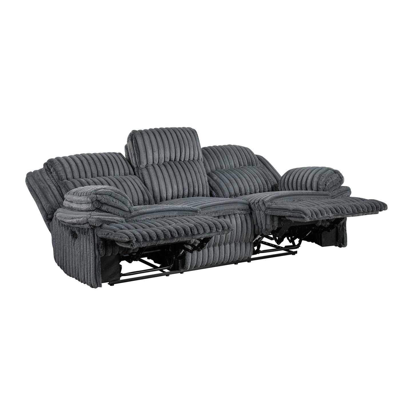 Homelegance Reclining Sofa in Gray Fabric 9577DG-3